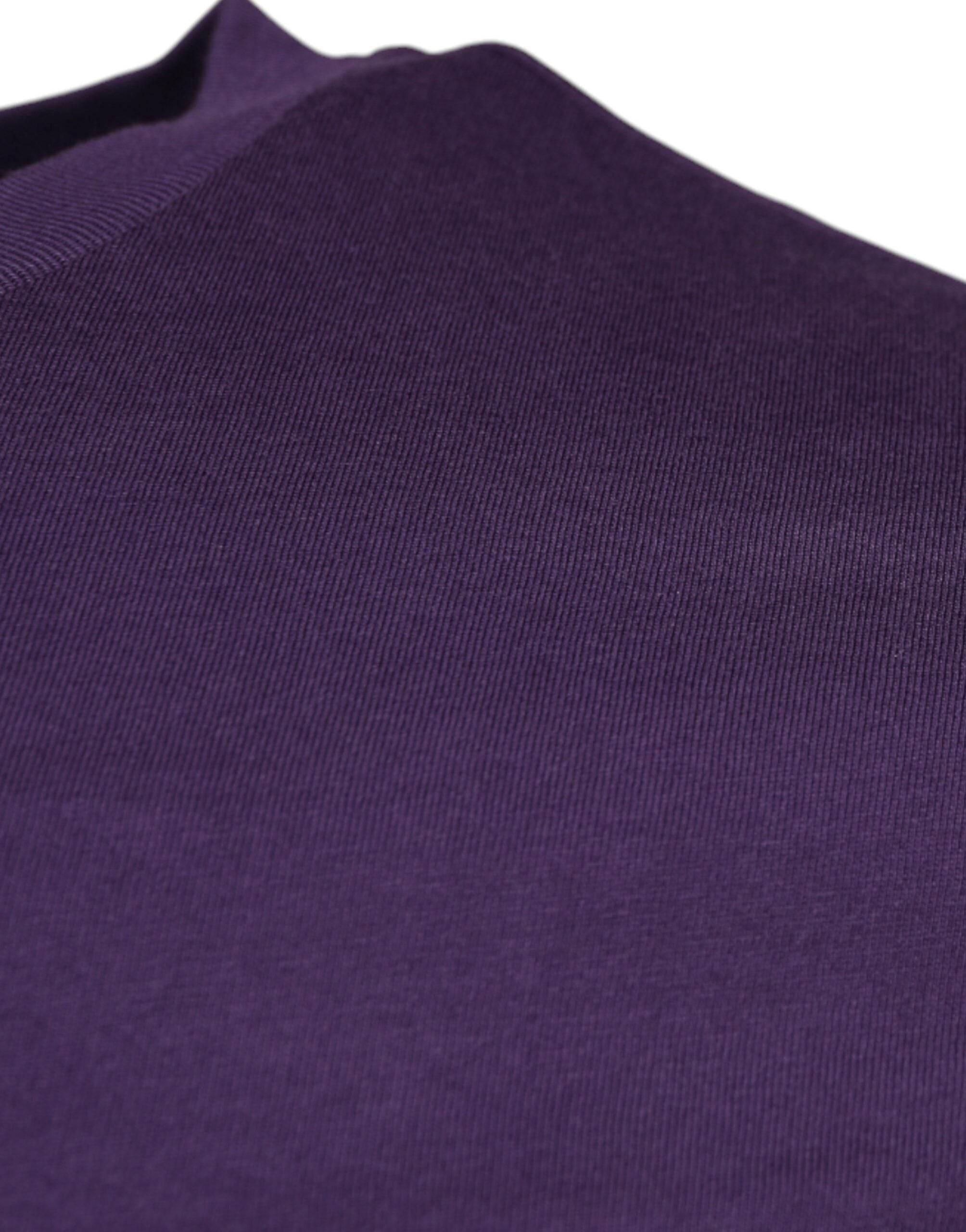 Dolce & Gabbana Violet Cotton Crew Neck Short Sleeve T-shirt - Hilstor