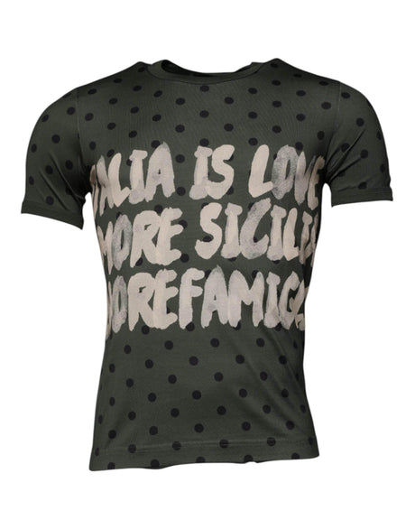 Dolce & Gabbana Gray Sicilia Cotton Crew Neck T-shirt - Hilstor