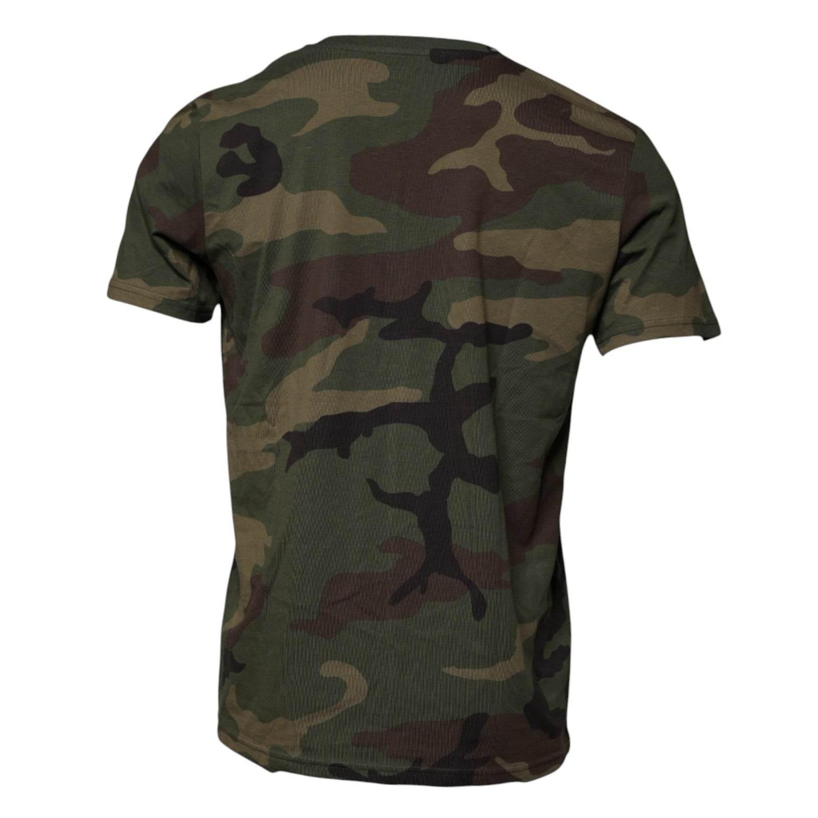 Dolce & Gabbana Multicolor Camouflage Cotton Crew Neck T-shirt - Hilstor