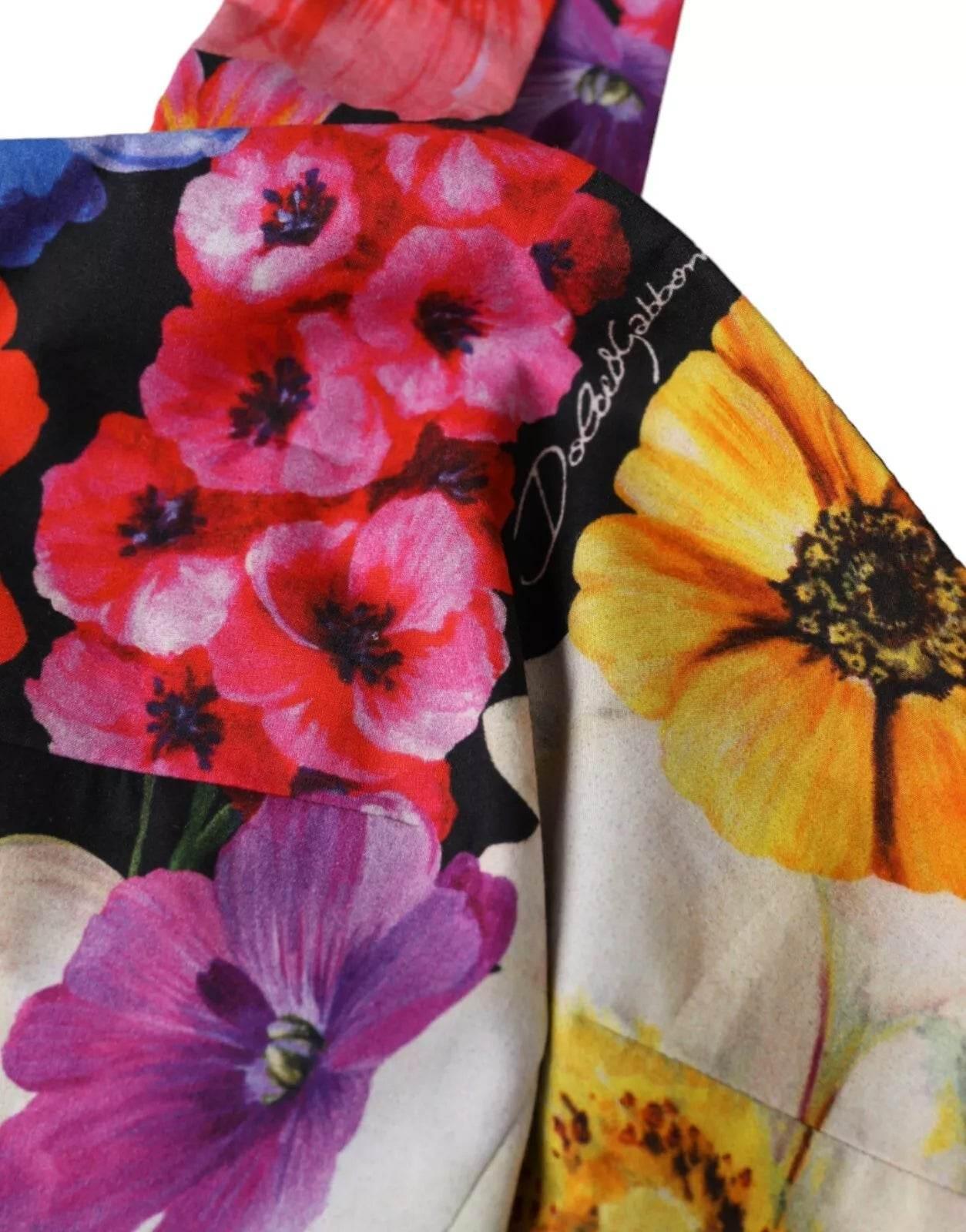 Dolce & Gabbana Multicolor Floral Sleeveless Bustier Crop Top - Hilstor