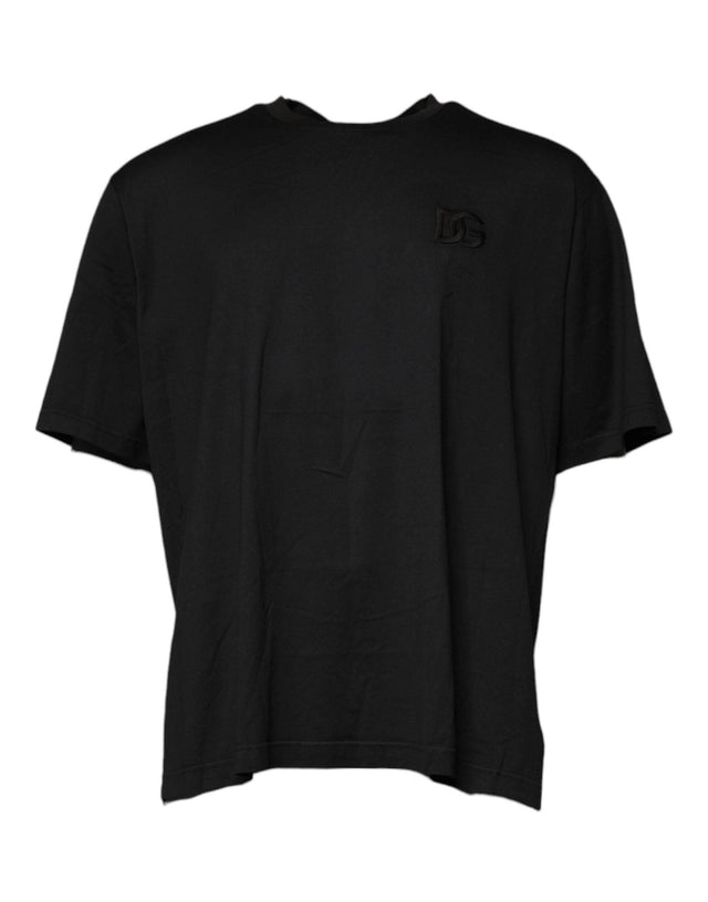 Dolce & Gabbana Black Logo Crew Neck Short Sleeves T-shirt - Hilstor