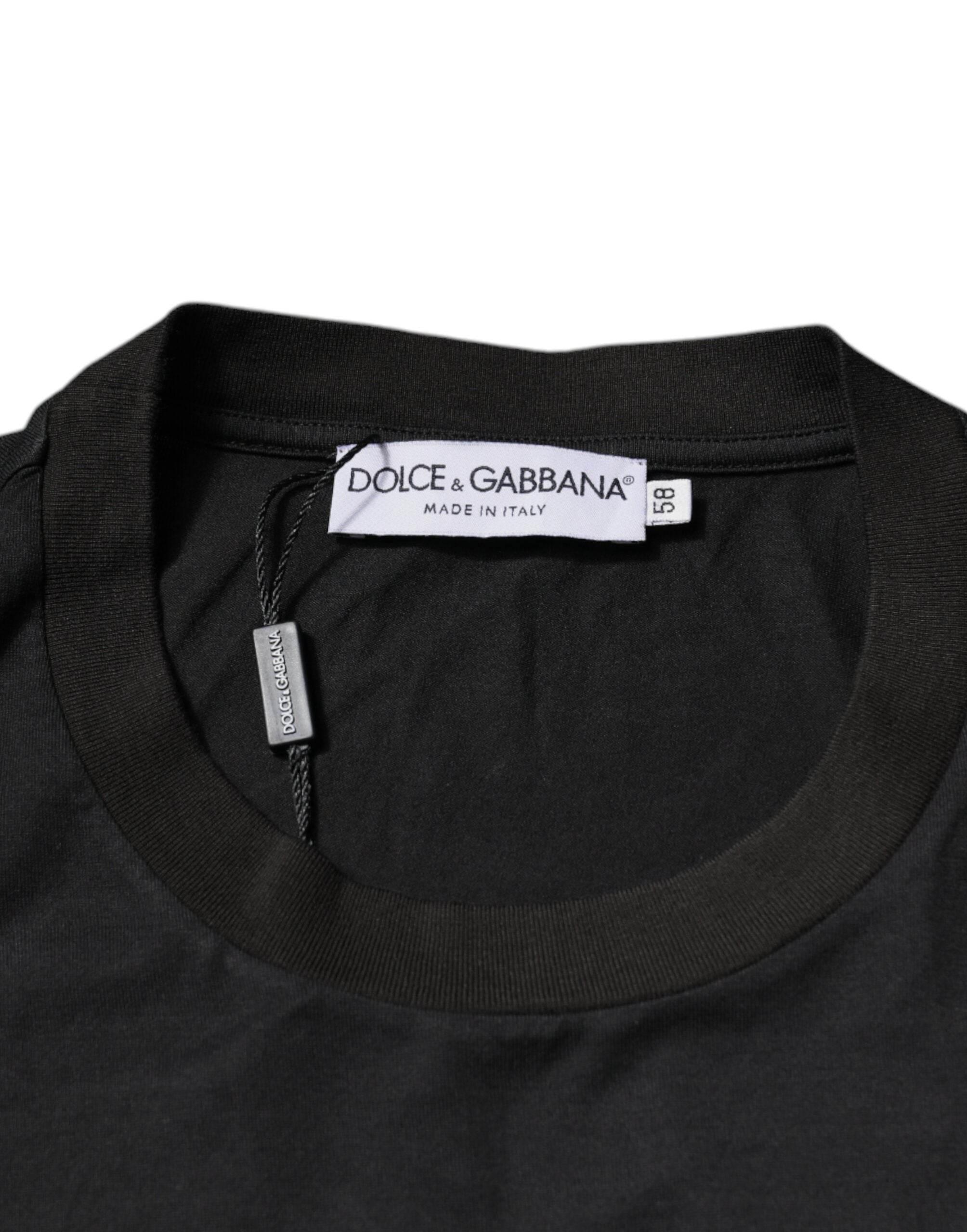 Dolce & Gabbana Black Logo Crew Neck Short Sleeves T-shirt - Hilstor