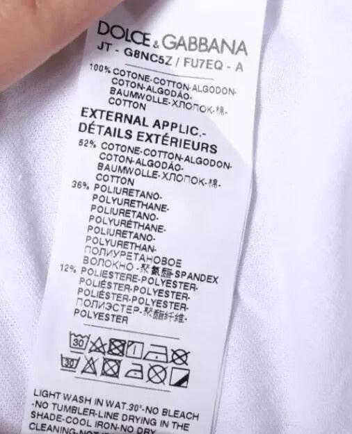 Dolce & Gabbana White Logo Print Cotton Crew Neck T-shirt - Hilstor