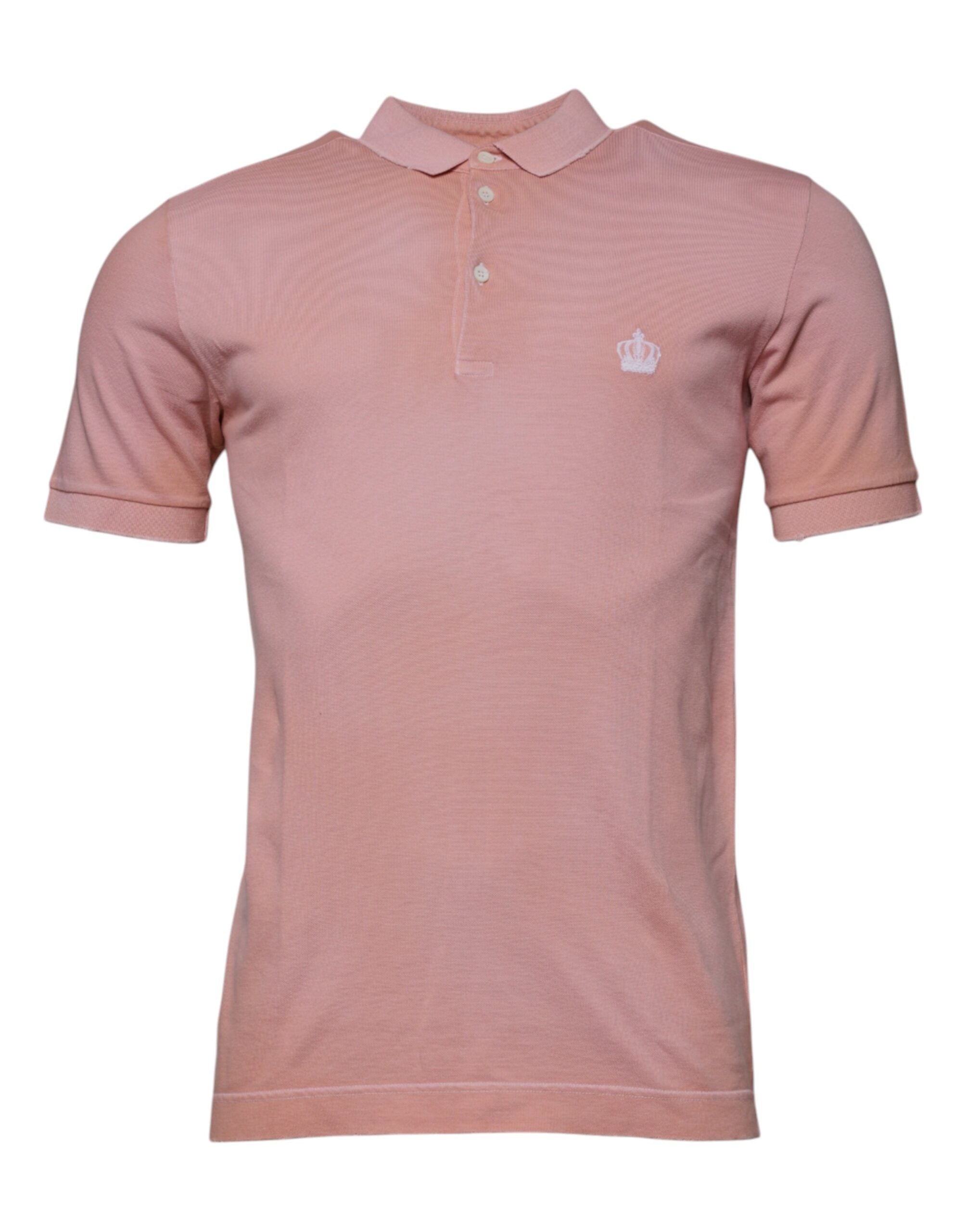 Dolce &amp; Gabbana Pink Crown Collared kortærmet polo T-shirt