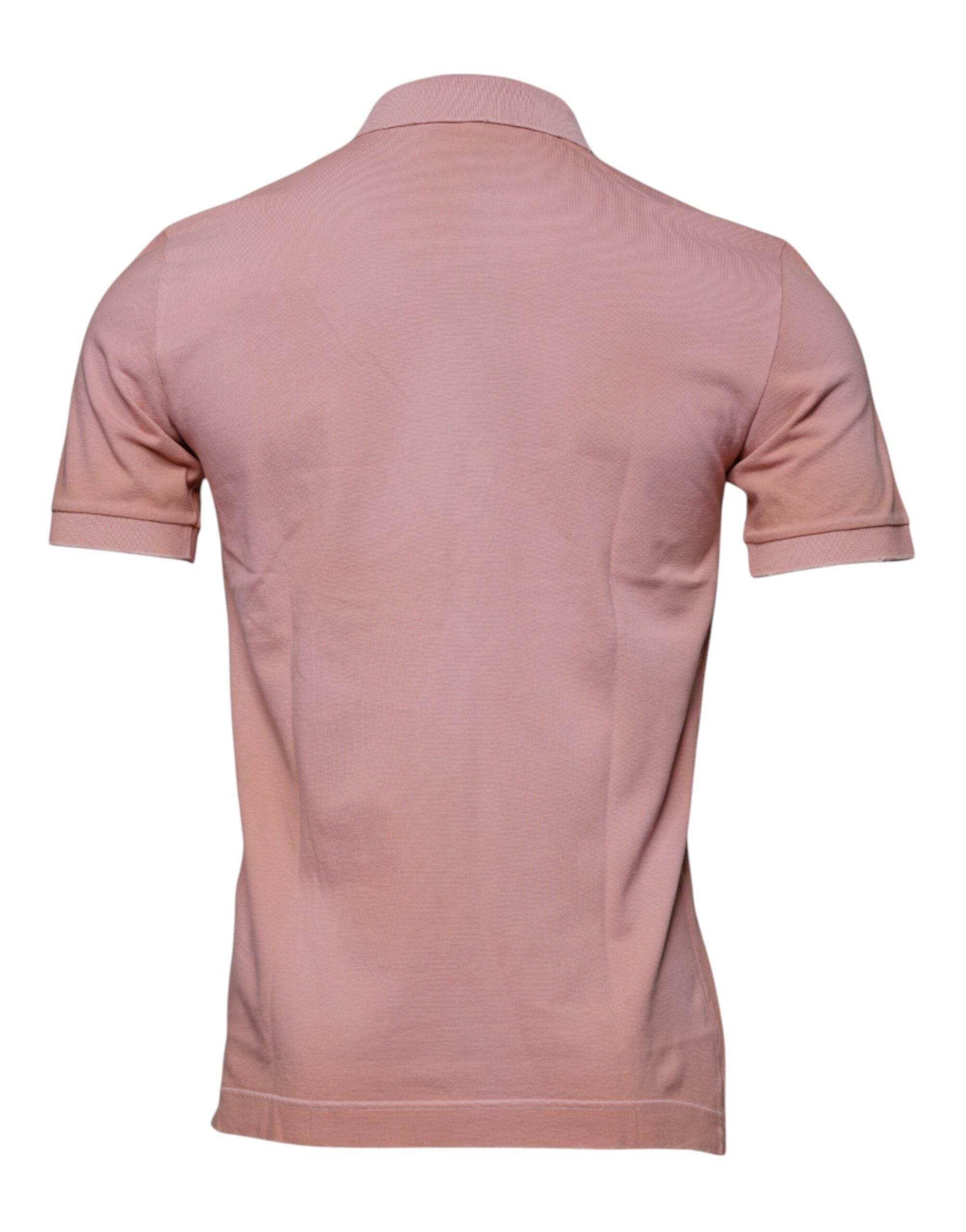 Dolce & Gabbana Pink Crown Collared Short Sleeve Polo T-shirt - Hilstor