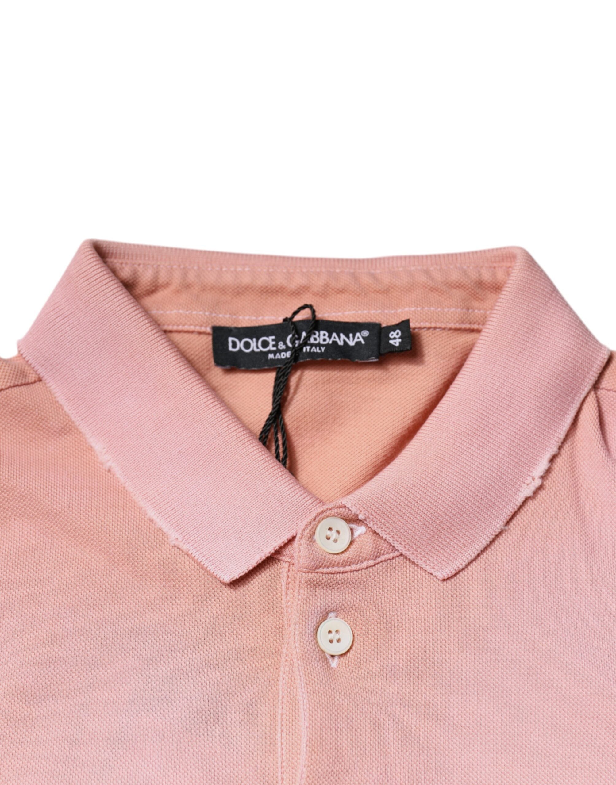 Dolce &amp; Gabbana Pink Crown Collared kortærmet polo T-shirt
