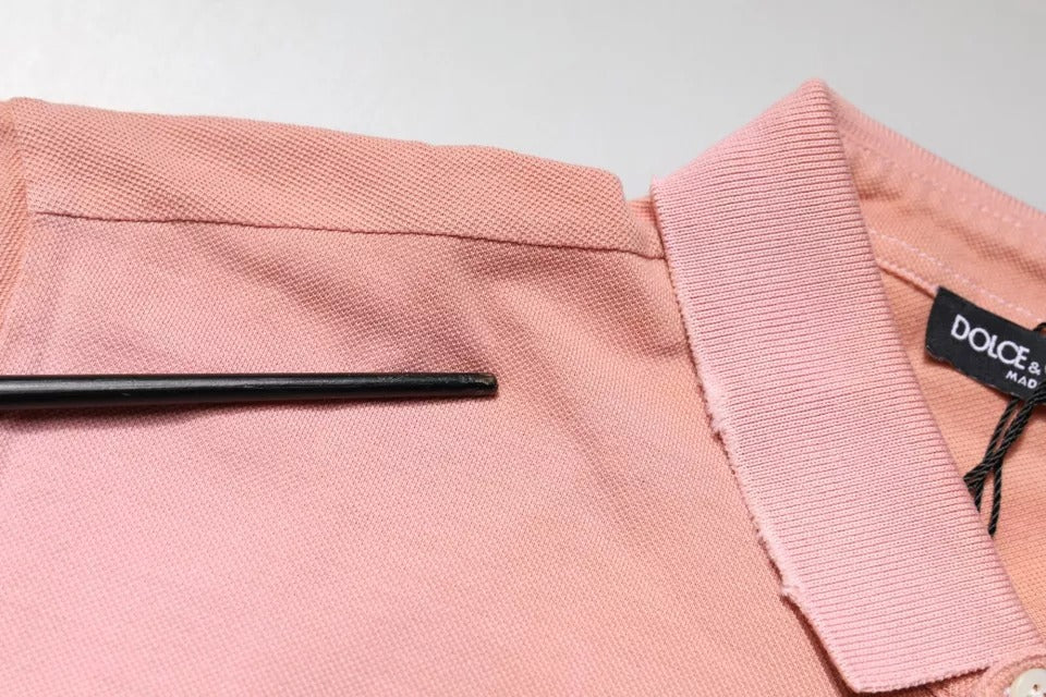 Dolce &amp; Gabbana Pink Crown Collared kortærmet polo T-shirt
