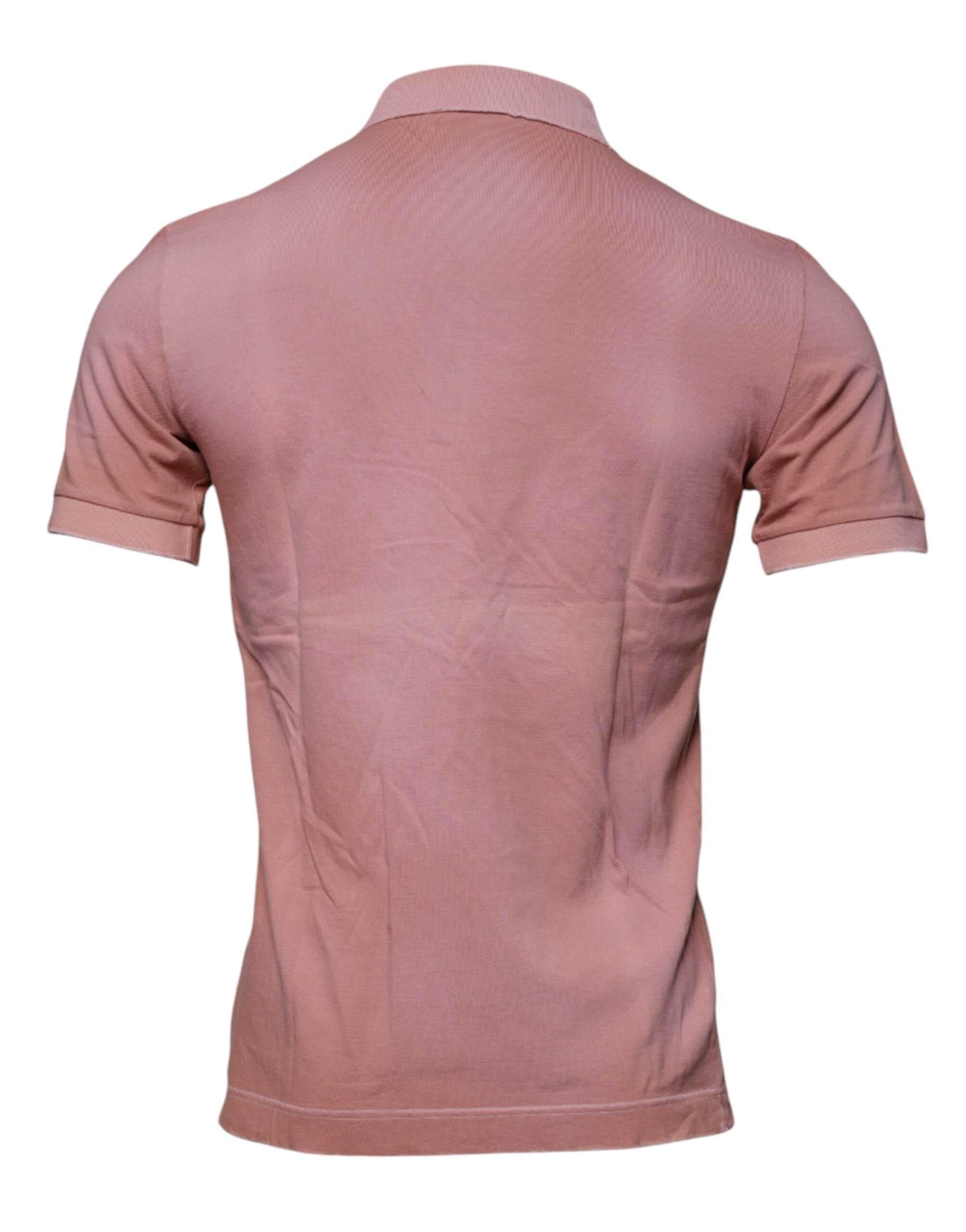Dolce & Gabbana Pink Crown Collared Short Sleeve Polo T-shirt - Hilstor