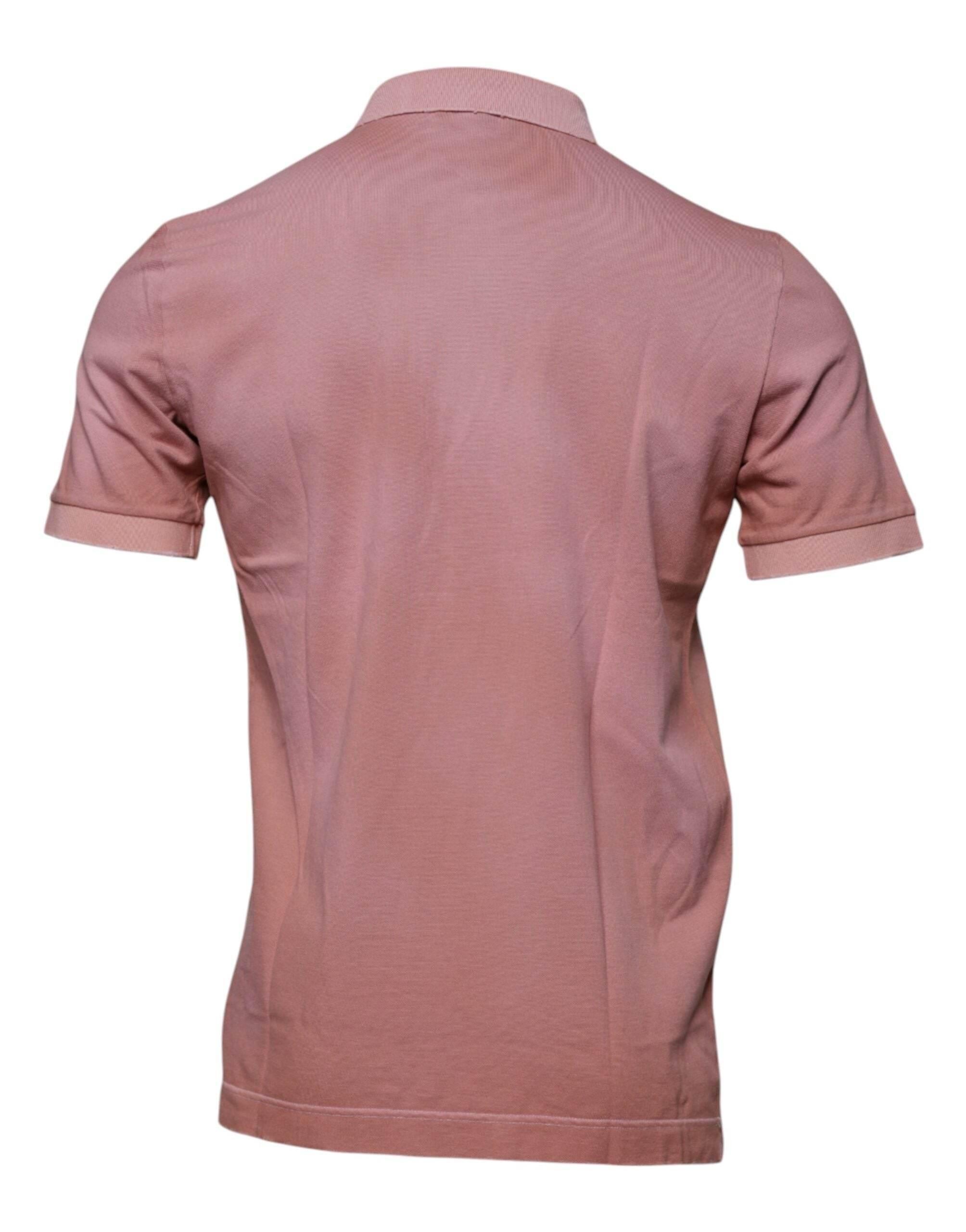 Dolce & Gabbana Pink Crown Collared Short Sleeve Polo T-shirt - Hilstor