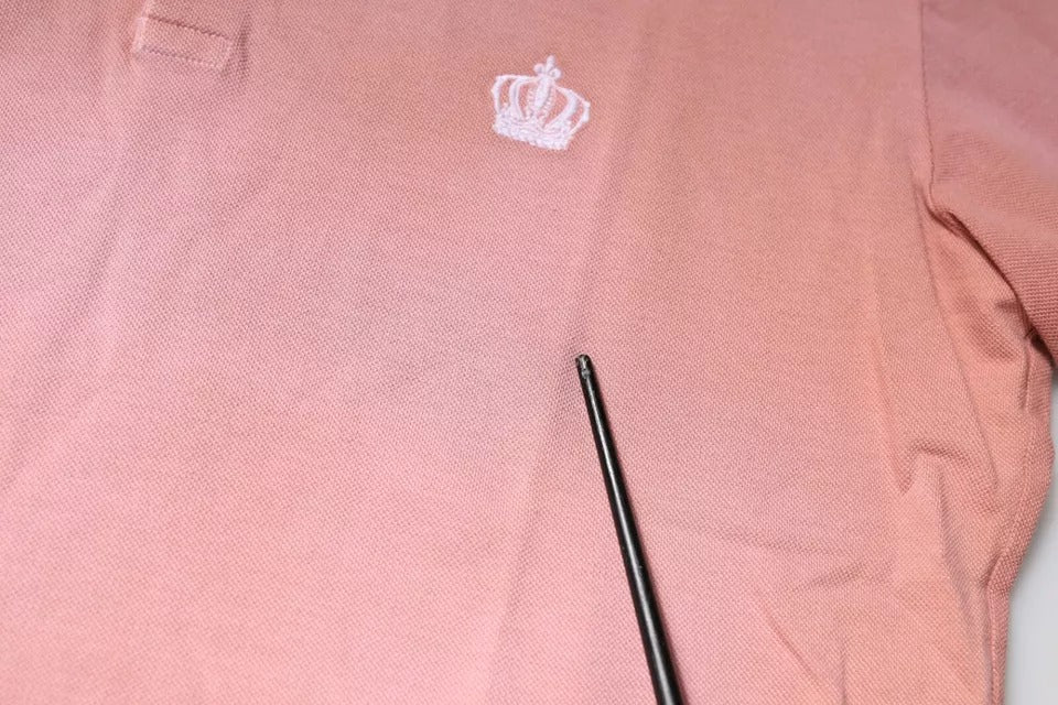 Dolce &amp; Gabbana Pink Crown Collared kortærmet polo T-shirt