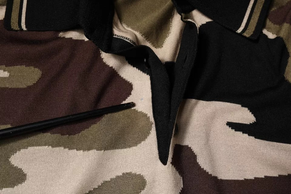 Dolce &amp; Gabbana Multicolor Camouflage Collared Polo T-shirt