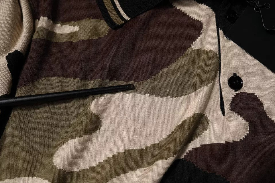 Dolce &amp; Gabbana Multicolor Camouflage Collared Polo T-shirt