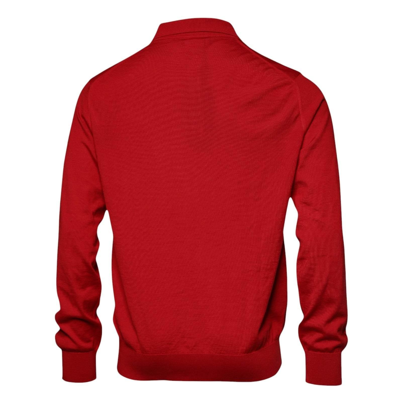 Dolce & Gabbana Red Cashmere Collared Pullover Sweater - Hilstor