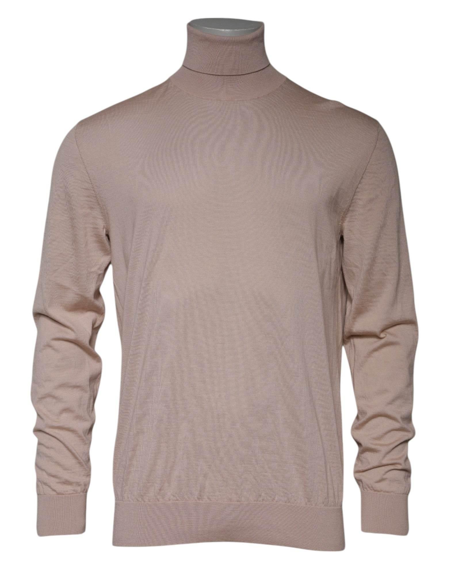 Dolce & Gabbana Beige Cashmere Turtleneck Pullover Sweater - Hilstor