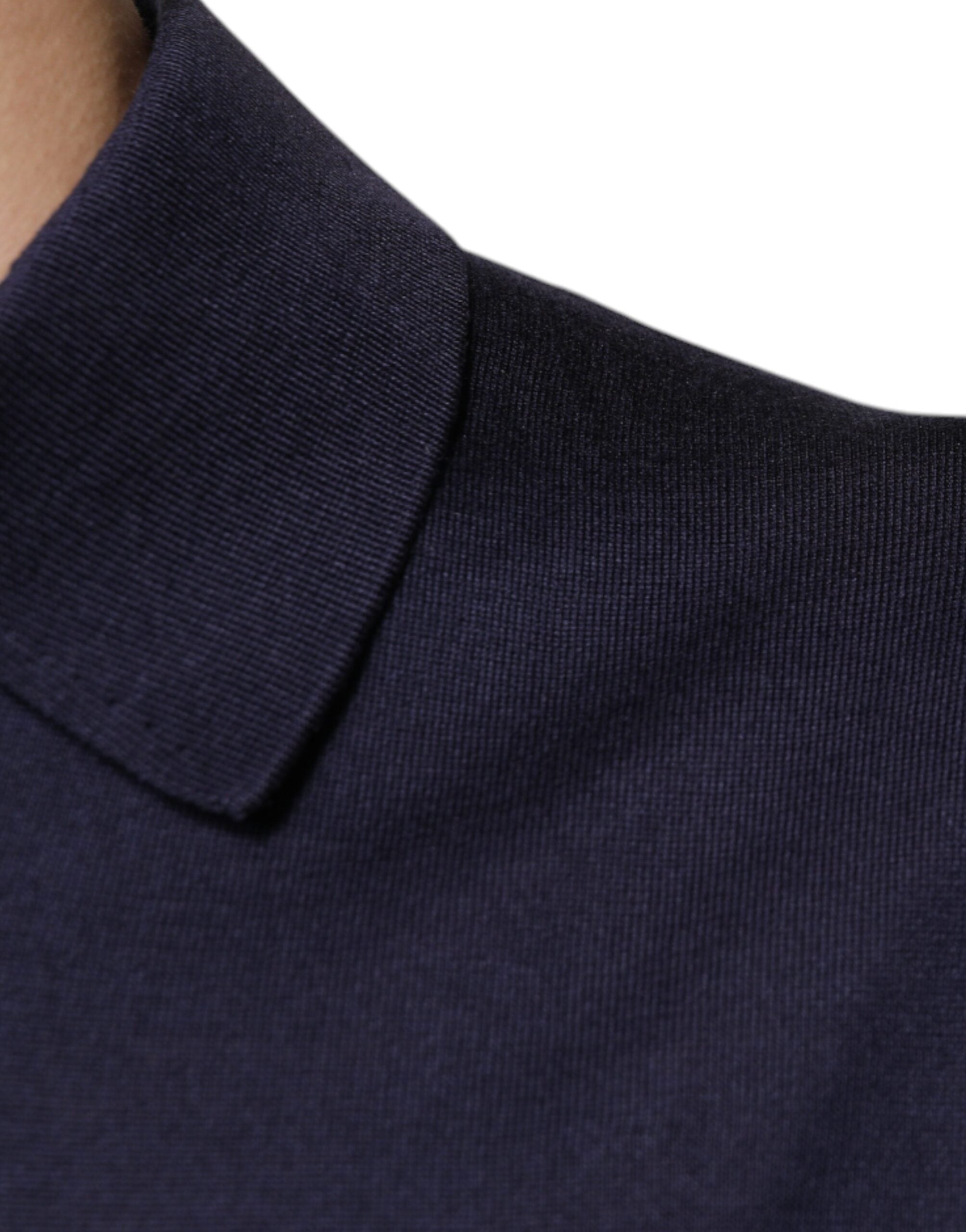 Dolce &amp; Gabbana blå silkekrave korte ærmer polo T-shirt