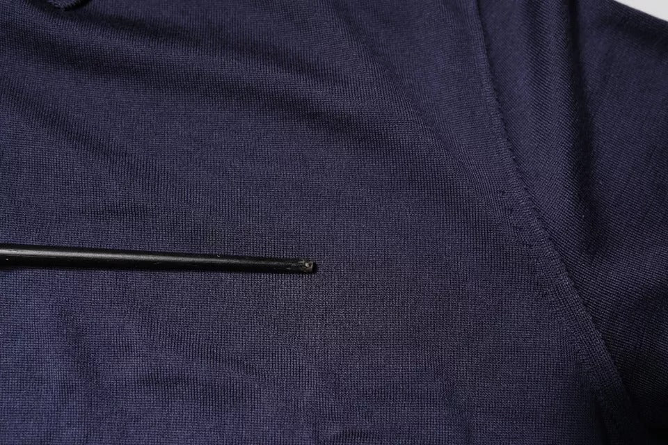 Dolce &amp; Gabbana blå silkekrave korte ærmer polo T-shirt