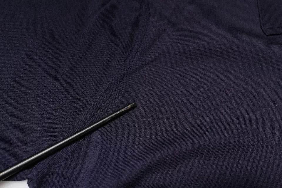 Dolce & Gabbana Blue Silk Collared Short Sleeves Polo T-shirt - Hilstor