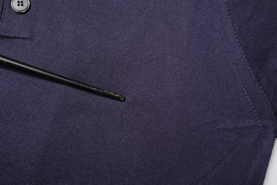 Dolce &amp; Gabbana blå silkekrave korte ærmer polo T-shirt