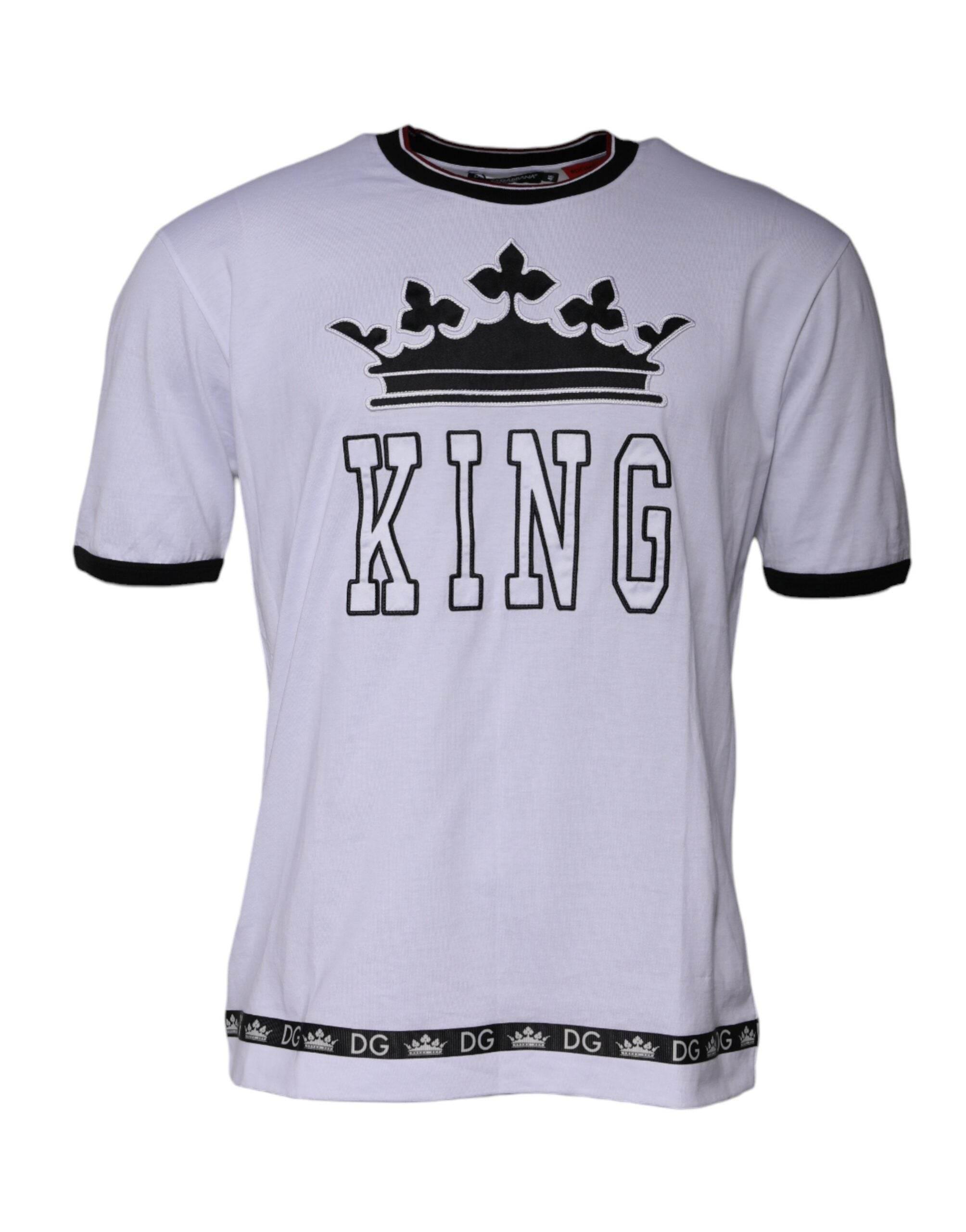 Dolce & Gabbana White Jersey Crew Neck Short Sleeves T-shirt - Hilstor