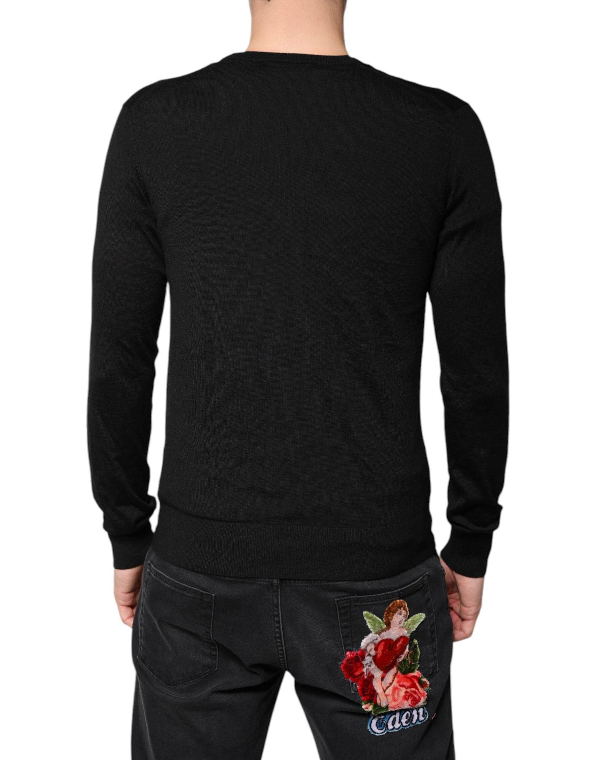 Dolce & Gabbana Black Cashmere Button Down Cardigan Sweater - Hilstor