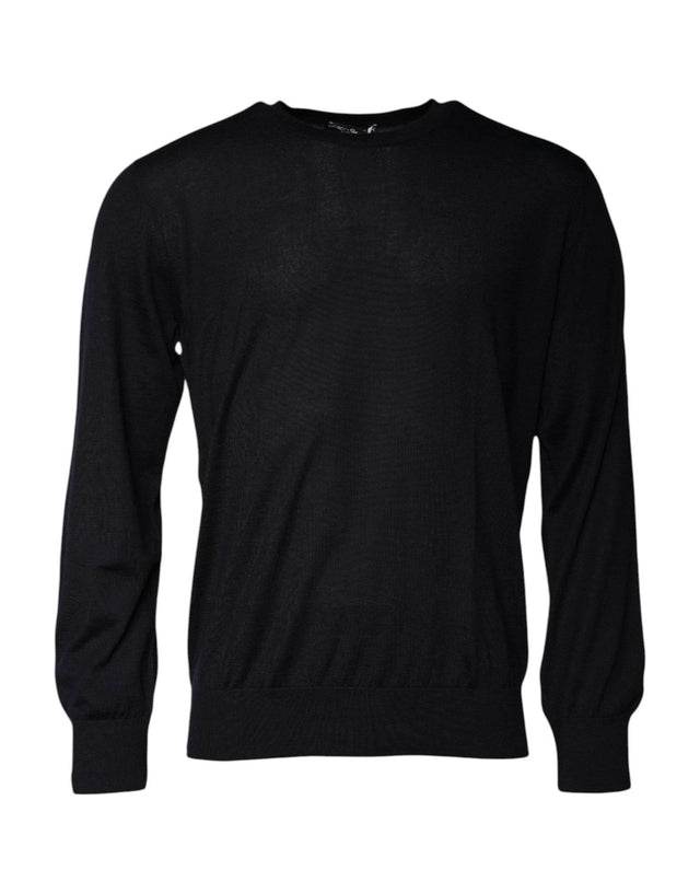 Dolce & Gabbana Blue Cashmere Crew Neck Pullover Sweater - Hilstor