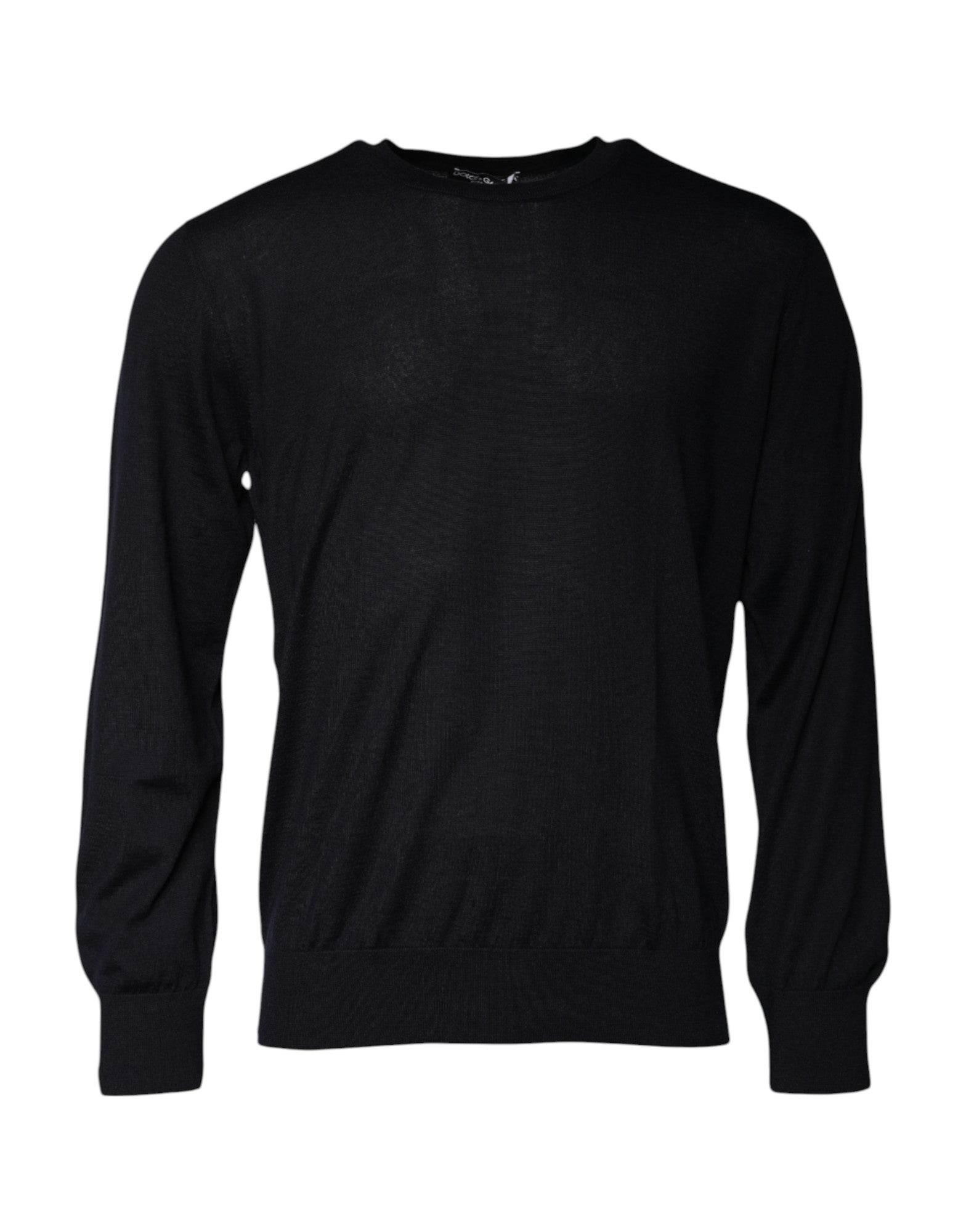 Dolce & Gabbana Blue Cashmere Crew Neck Pullover Sweater - Hilstor