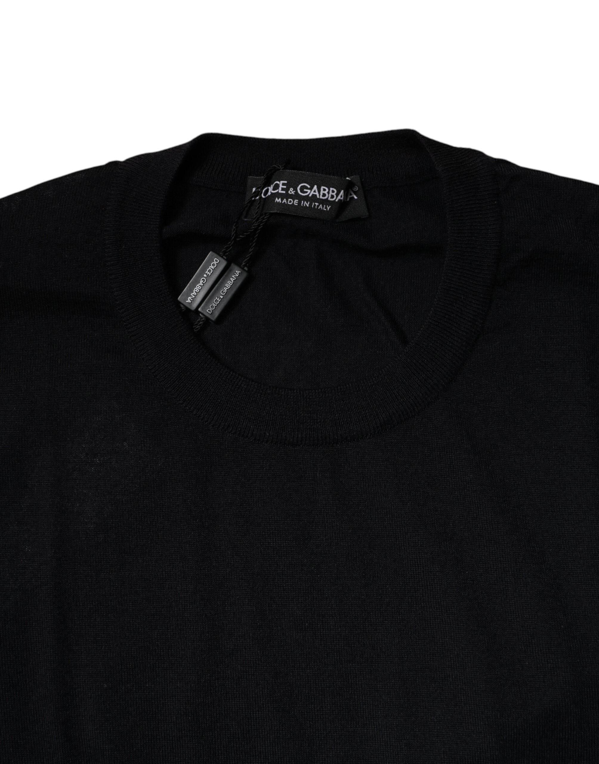 Dolce & Gabbana Blue Cashmere Crew Neck Pullover Sweater - Hilstor