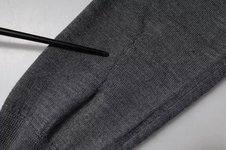 Dolce & Gabbana Gray Wool Logo Turtleneck Pullover Sweater - Hilstor