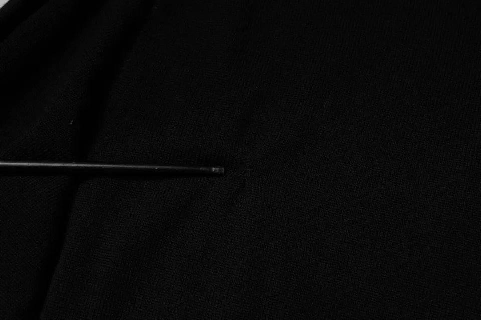 Dolce & Gabbana Black Logo Wool Crew Neck Pullover Sweater - Hilstor