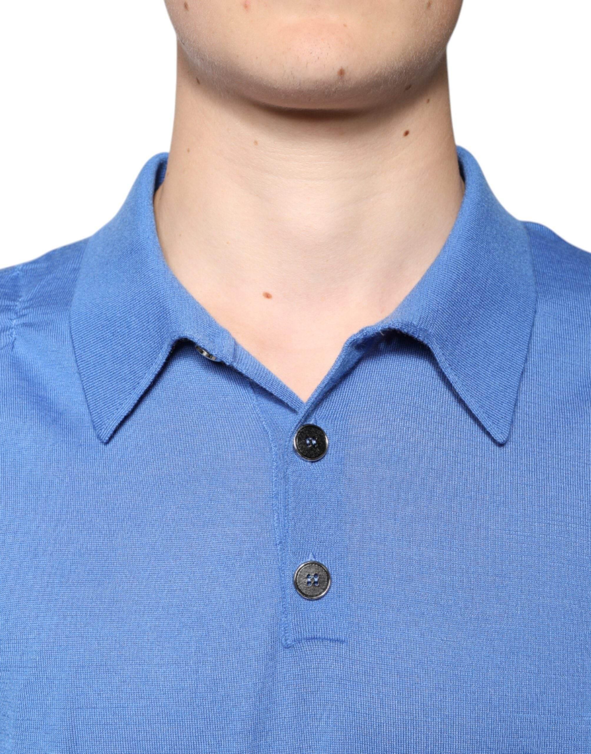 Dolce & Gabbana Blue Collared Short Sleeves Polo T-shirt - Hilstor