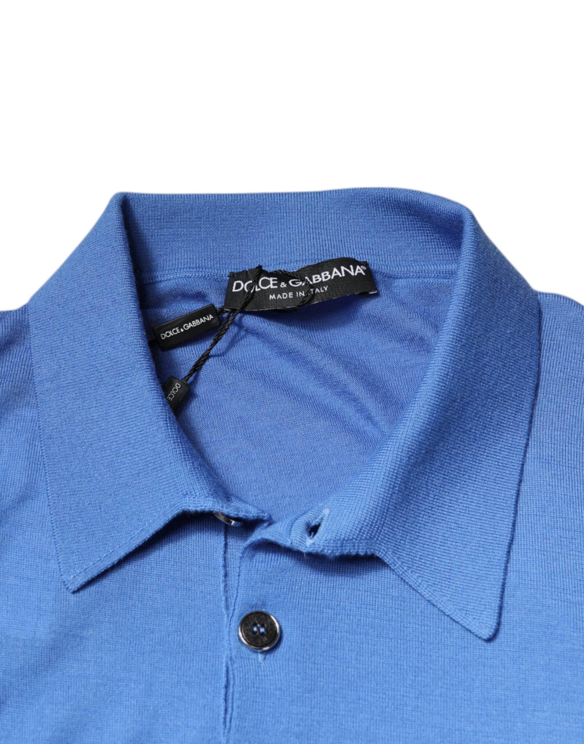Dolce & Gabbana Blue Collared Short Sleeves Polo T-shirt - Hilstor