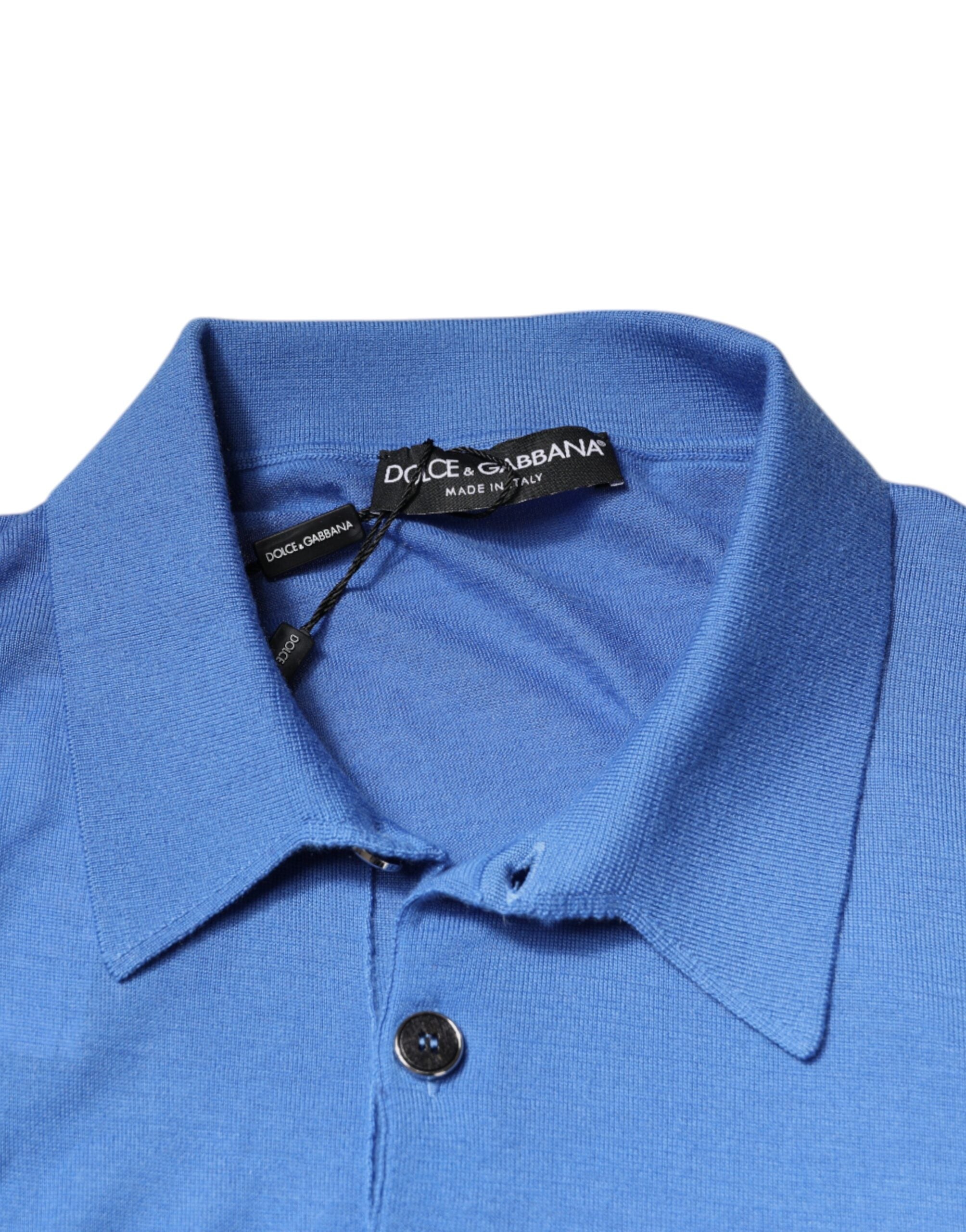 Dolce &amp; Gabbana Polo T-shirt med blå krave med korte ærmer