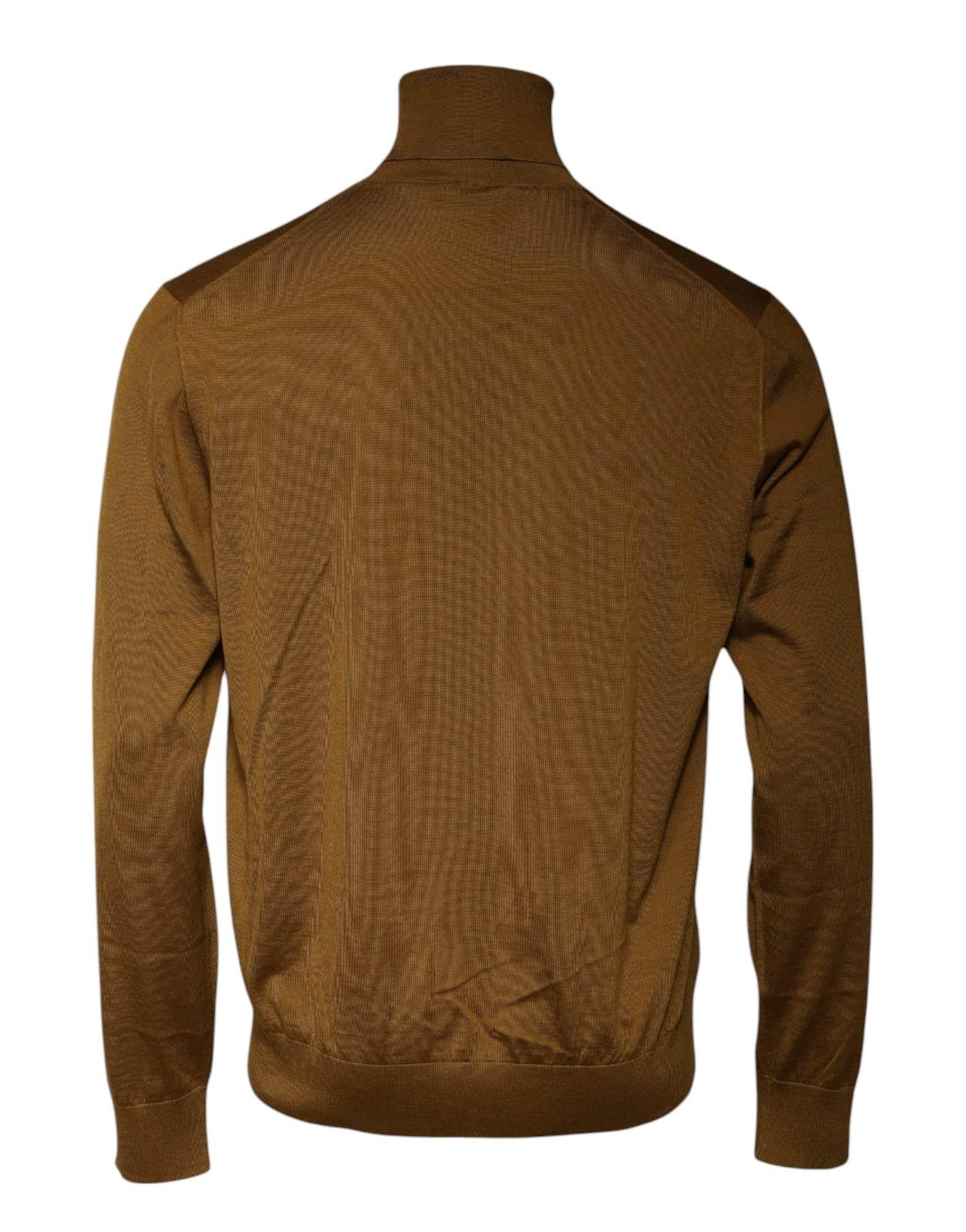 Dolce & Gabbana Brown Cashmere Turtleneck Pullover Sweater - Hilstor