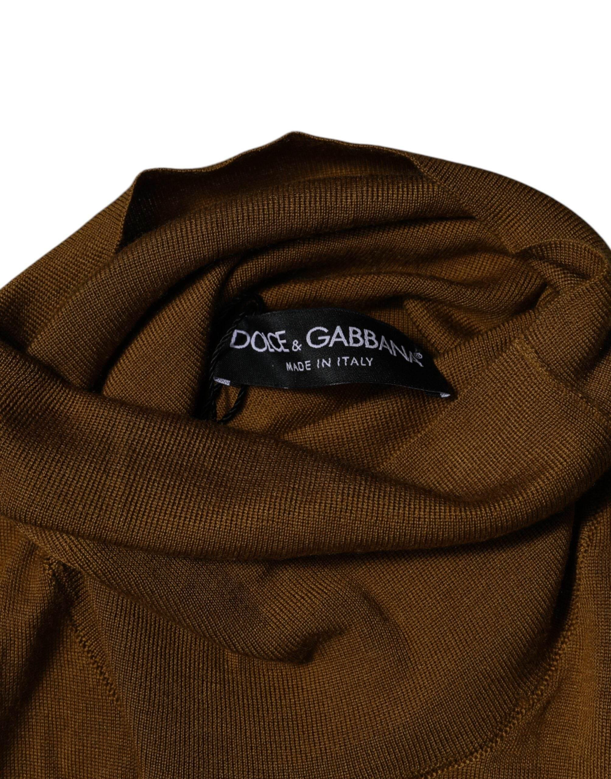 Dolce & Gabbana Brown Cashmere Turtleneck Pullover Sweater - Hilstor