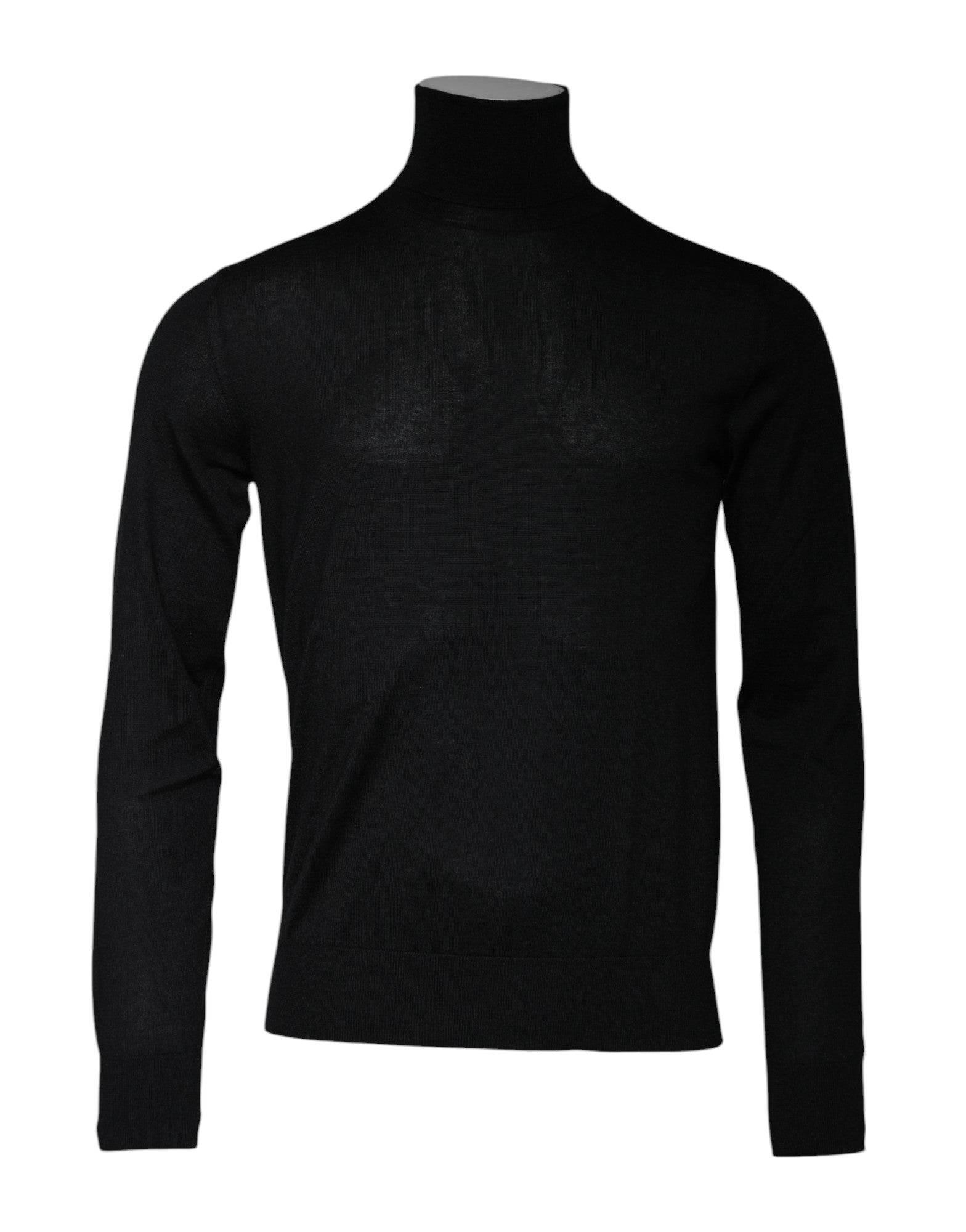 Dolce & Gabbana Black Cashmere Turtleneck Pullover Sweater - Hilstor