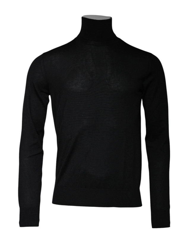 Dolce & Gabbana Black Cashmere Turtleneck Pullover Sweater - Hilstor