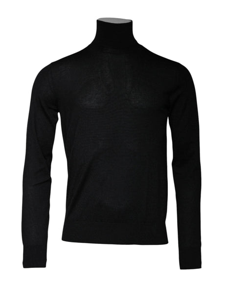 Dolce & Gabbana Black Cashmere Turtleneck Pullover Sweater - Hilstor