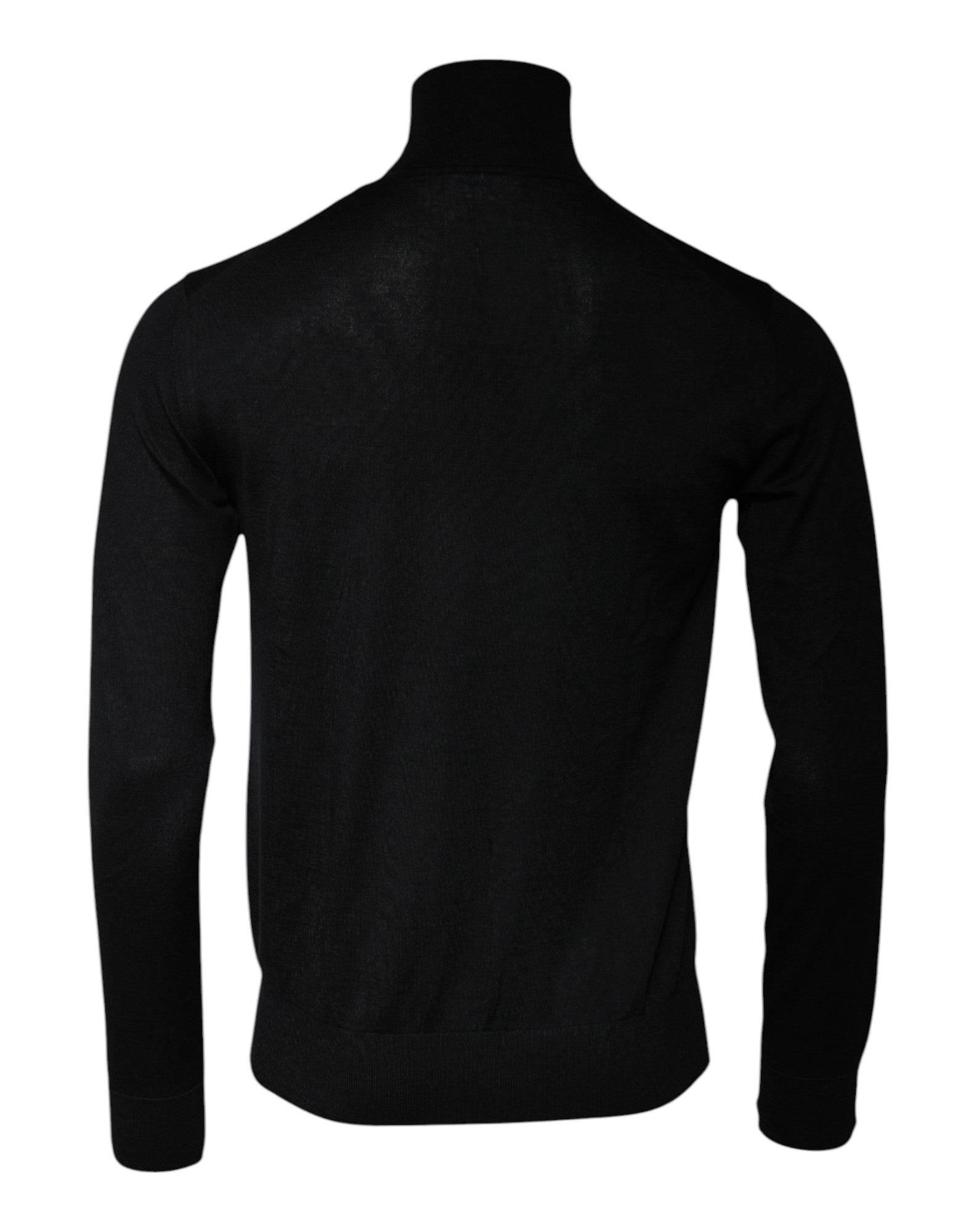 Dolce & Gabbana Black Cashmere Turtleneck Pullover Sweater - Hilstor