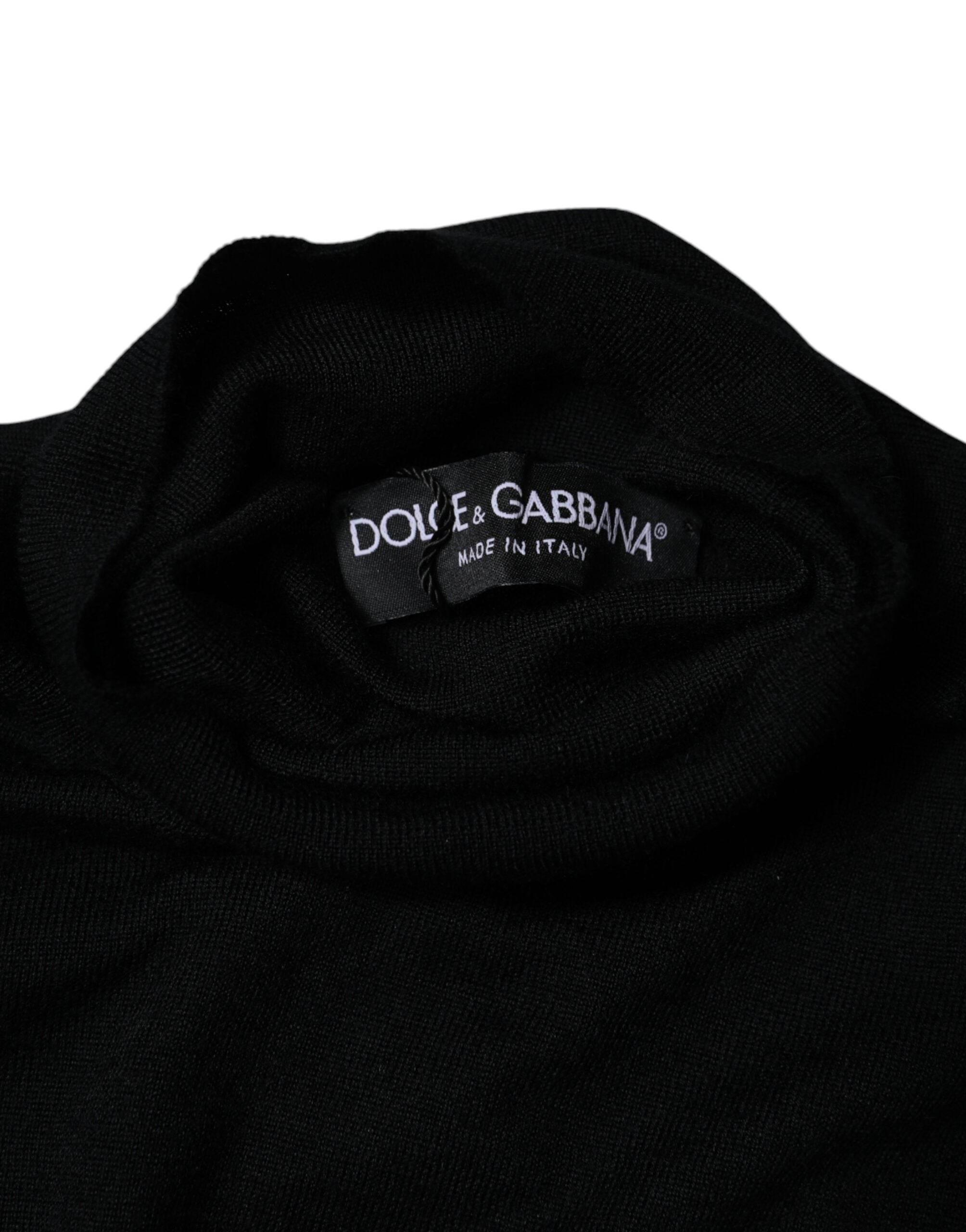 Dolce & Gabbana Black Cashmere Turtleneck Pullover Sweater - Hilstor