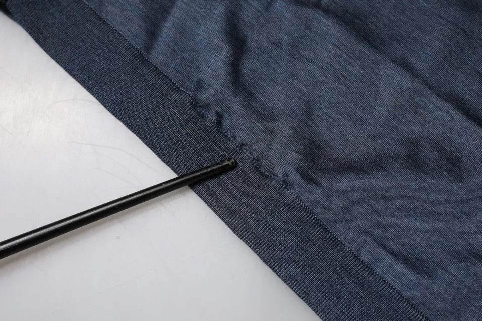 Dolce & Gabbana Dark Gray Silk Crew Neck Pullover Sweater - Hilstor