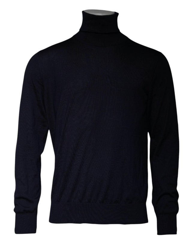 Dolce & Gabbana Blue Cashmere Turtleneck Pullover Sweater - Hilstor