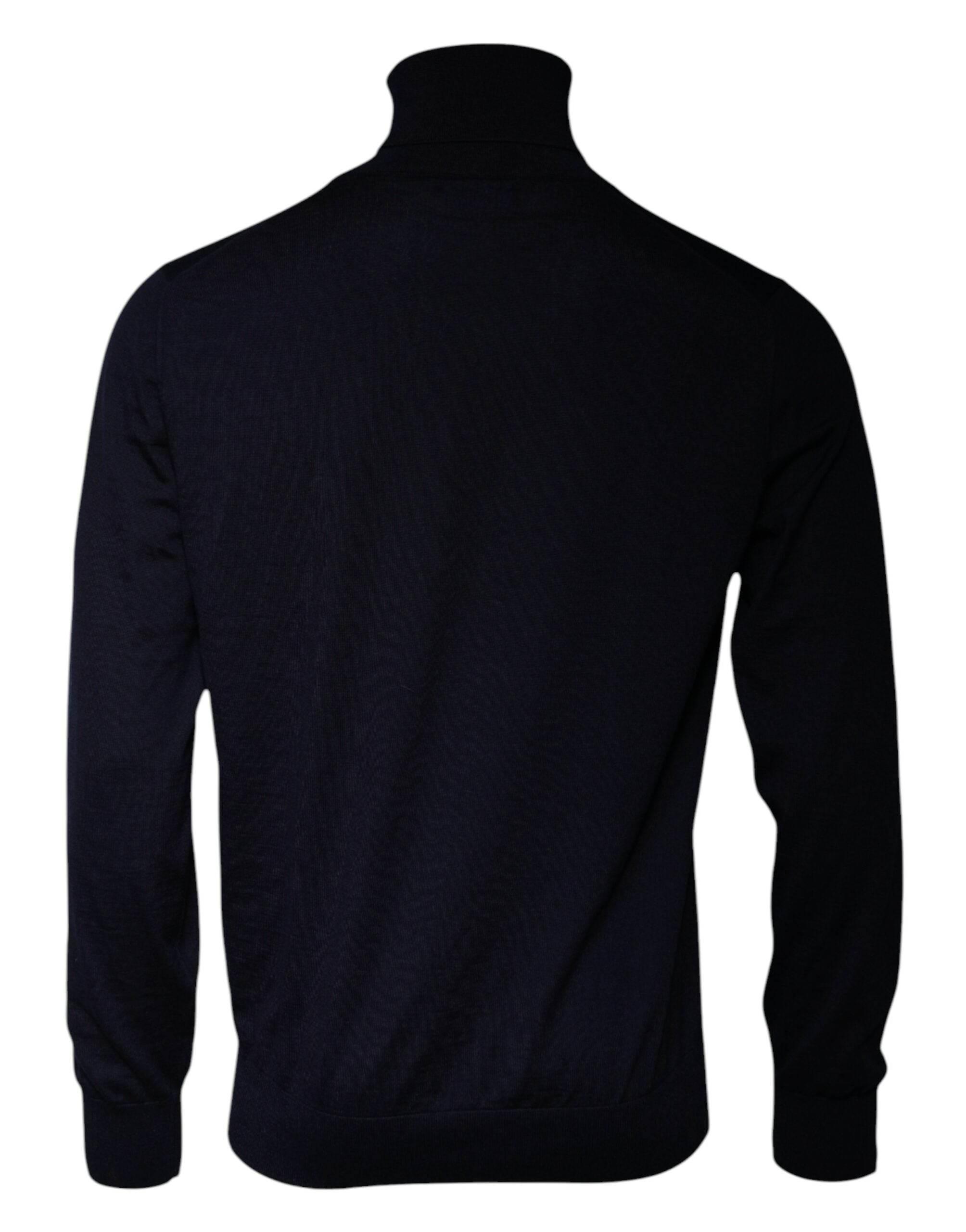 Dolce & Gabbana Blue Cashmere Turtleneck Pullover Sweater - Hilstor
