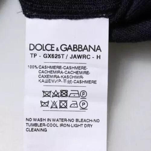 Dolce & Gabbana Blue Cashmere Turtleneck Pullover Sweater - Hilstor