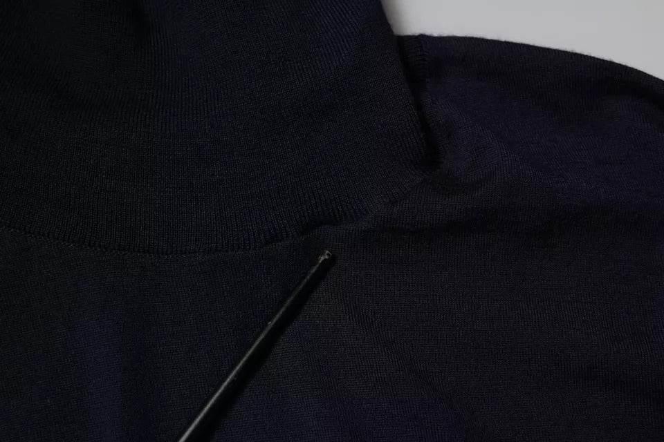 Dolce & Gabbana Blue Cashmere Turtleneck Pullover Sweater - Hilstor