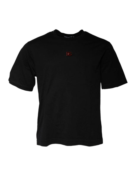 Dolce & Gabbana Black DG Logo Crew Neck Short Sleeve T-shirt - Hilstor