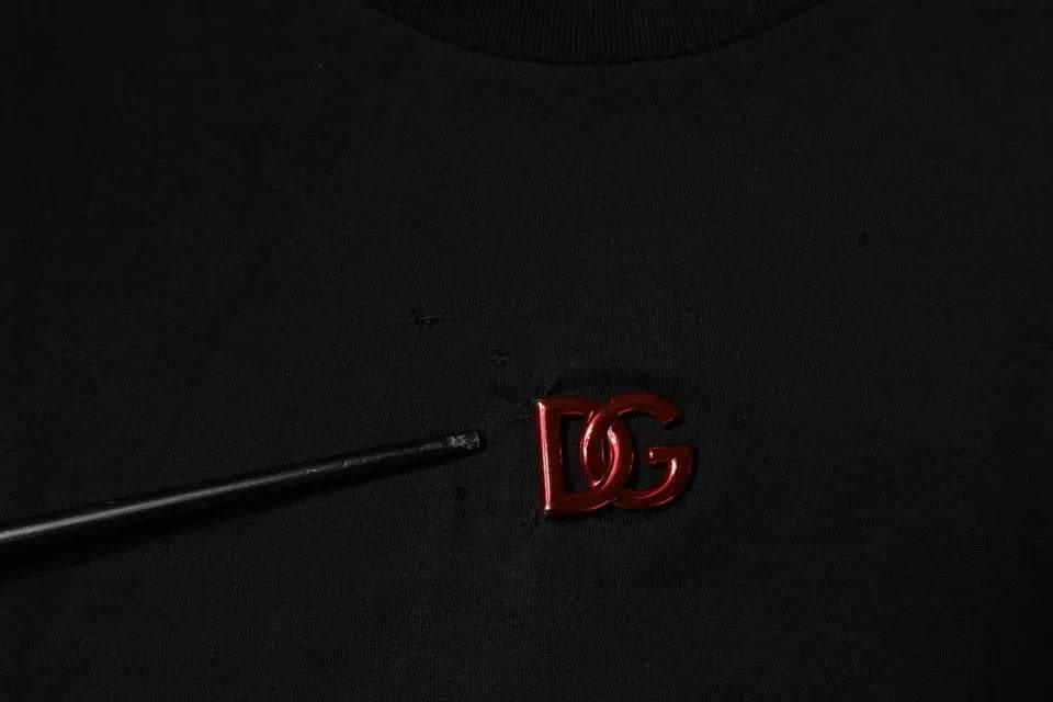 Dolce & Gabbana Black DG Logo Crew Neck Short Sleeve T-shirt - Hilstor