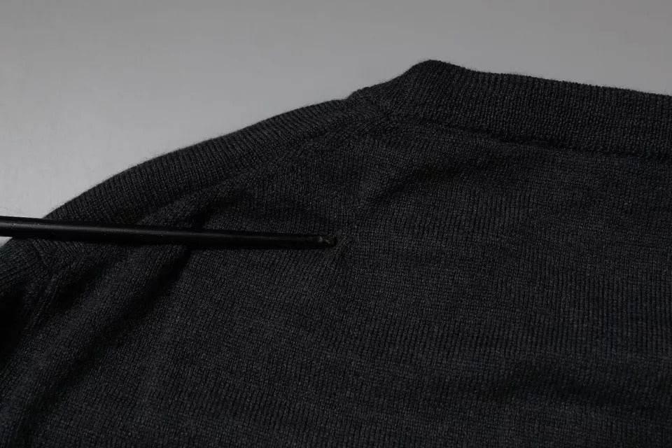 Dolce & Gabbana Dark Gray DG Logo Crew Neck Pullover Sweater - Hilstor