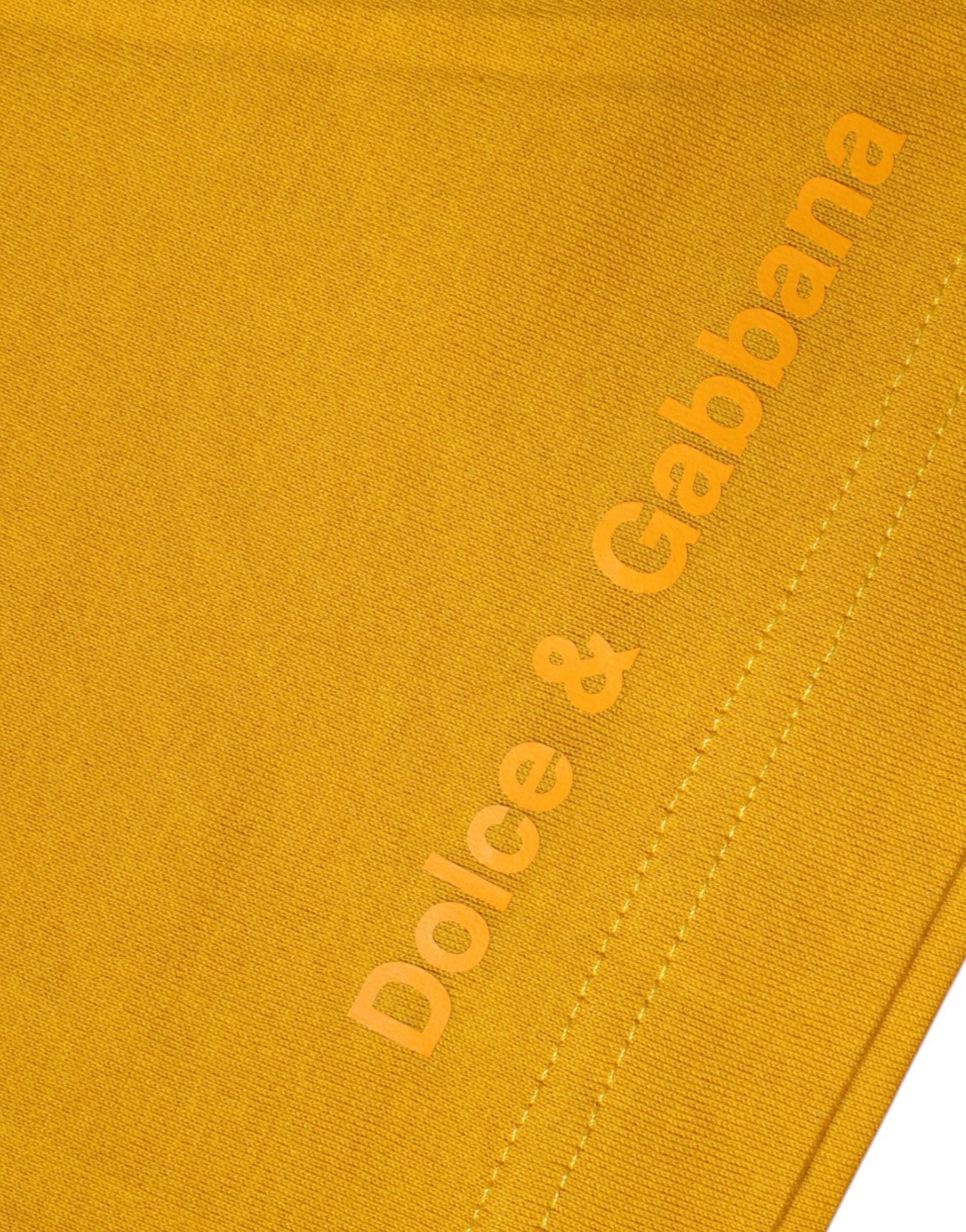 Dolce & Gabbana Dark Yellow Logo Crew Neck Short Sleeves T-shirt - Hilstor
