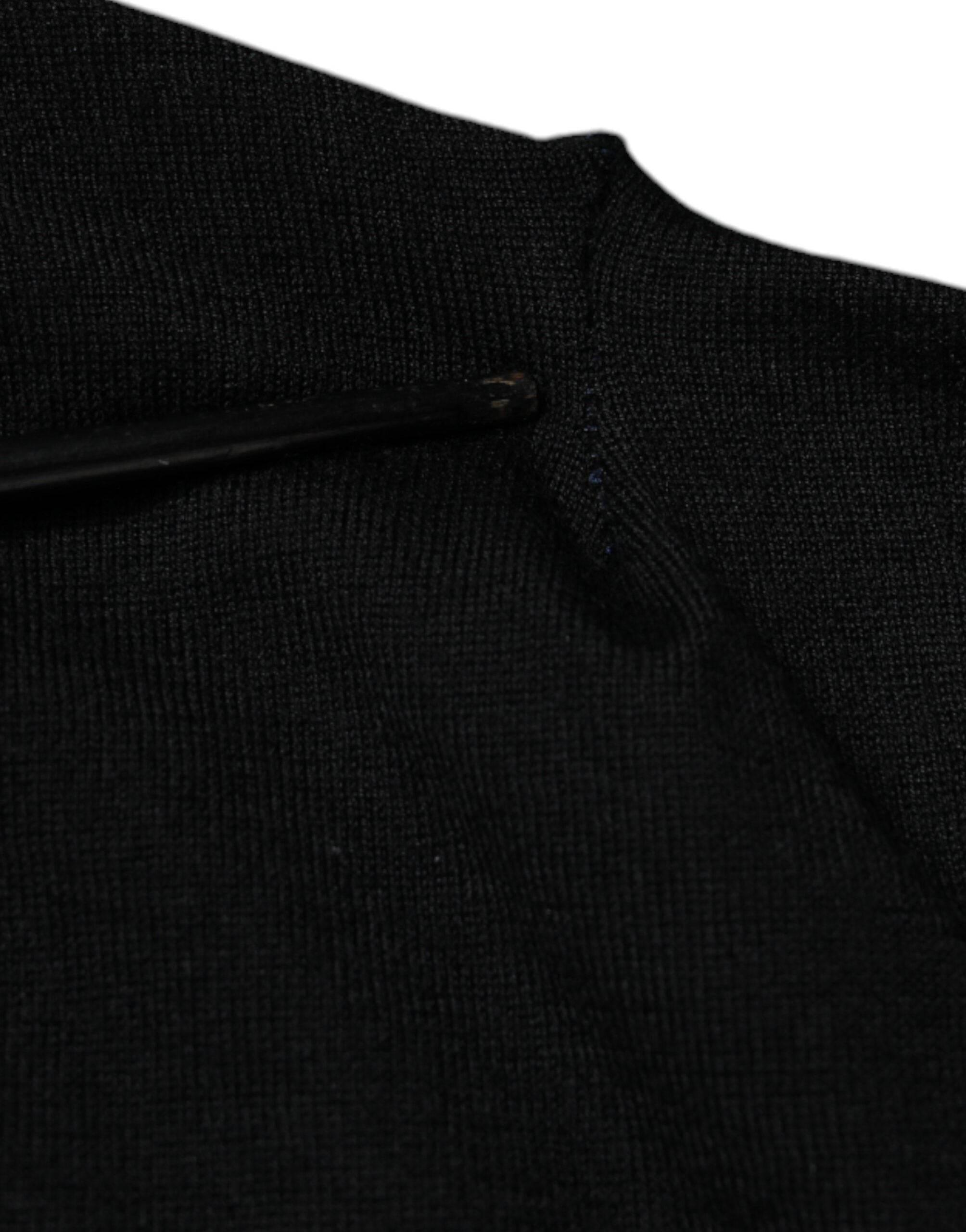 Dolce & Gabbana Black Cashmere V-neck Pullover Sweater - Hilstor