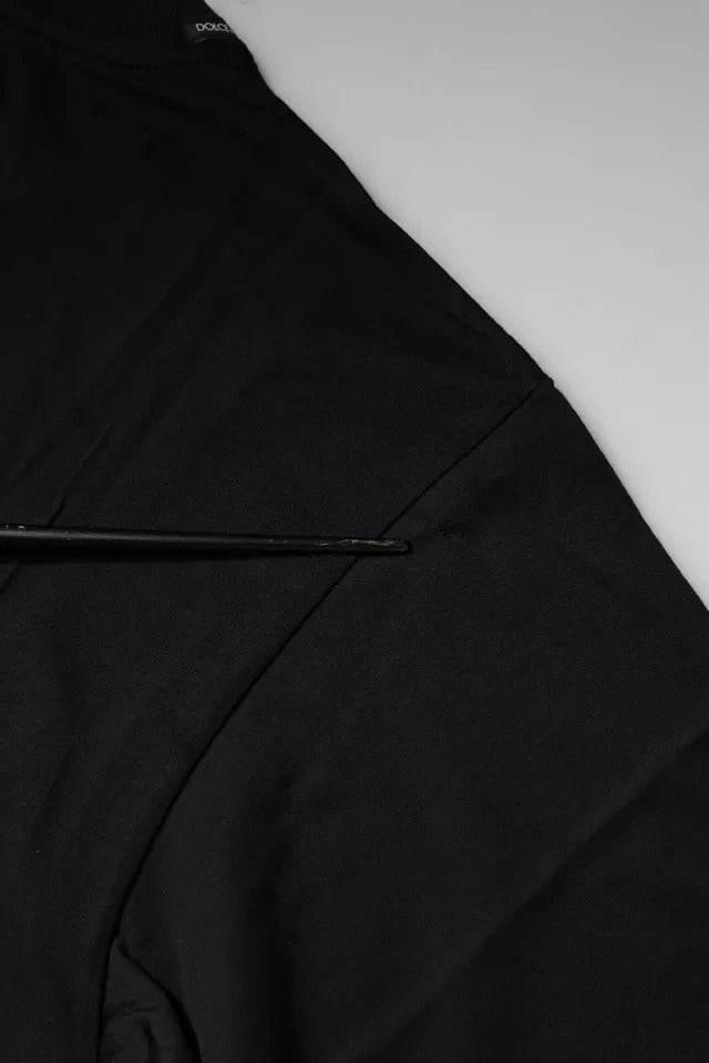 Dolce & Gabbana Black Logo Print Cotton Short Sleeves T-shirt - Hilstor